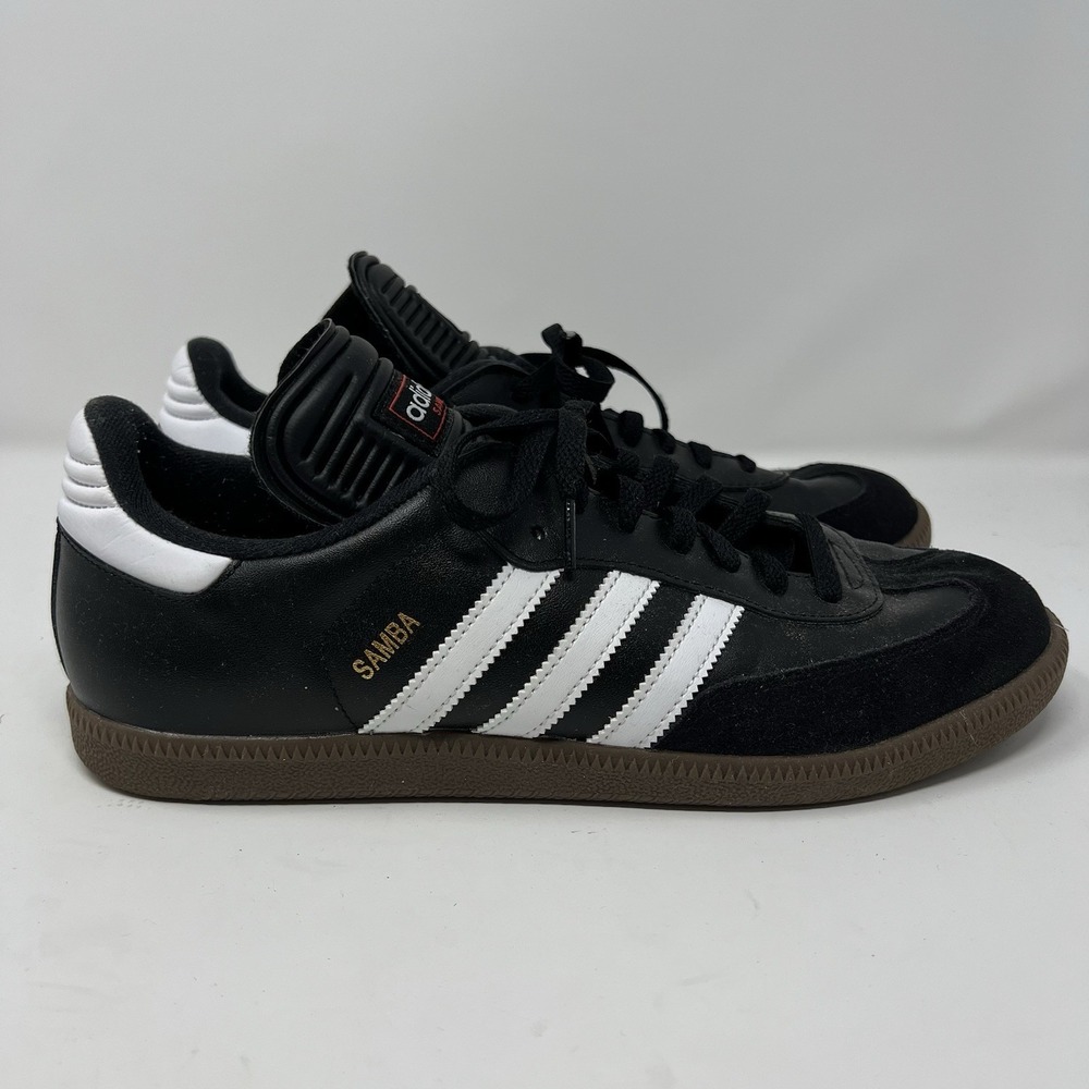 adidas Samba Sneakers Mens Size 11.5 Black White Low Top Lace-Up Athletic Soccer